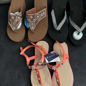 Ashley Blue Sandals Brown and Black